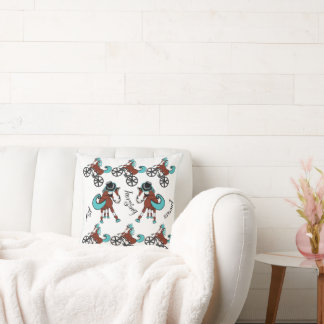 おもしろいと明るい馬のデザイン クッション