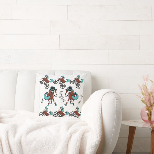 おもしろいと明るい馬のデザイン クッション (ソファ)