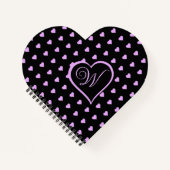 おもしろいと気のあるそぶりをしたピンクハートパーソナライズされた ノートブック (正面)