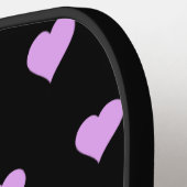 おもしろいと気のあるそぶりをしたピンクハートパーソナライズされた ピックルボールラケット (左詳細)