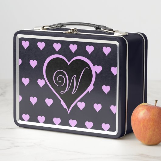 おもしろいと気のあるそぶりをしたピンクハートパーソナライズされた メタルランチボックス (インサイチュ)
