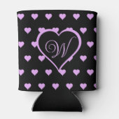 おもしろいと気のあるそぶりをしたピンクハートパーソナライズされた 缶クーラー (裏面)