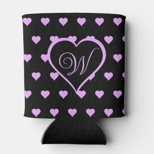 おもしろいと気のあるそぶりをしたピンクハートパーソナライズされた 缶クーラー (裏面)