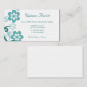 おもしろいと気のあるそぶりをしたフローラ名刺、ターコイズ 名刺 (正面/裏面)