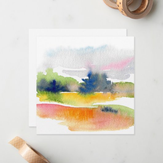 'おもしろいと水彩ブラシストローク'抽象芸術ノートC ノートカード (正面/裏面インサイチュ)