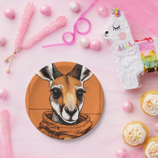 "おもしろいと簡単カンガロプリントデザインのための紙プラット ペーパープレート (パーティー)