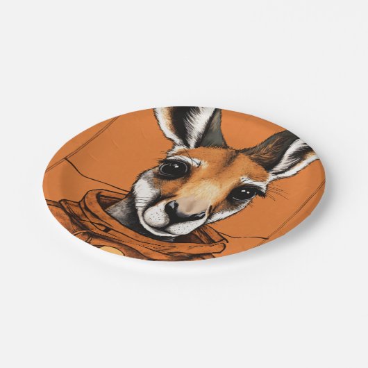 "おもしろいと簡単カンガロプリントデザインのための紙プラット ペーパープレート (アングル)