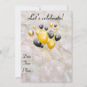 おもしろいと素晴らしい40ピンクローズ花びら誕生日 招待状 (裏面)