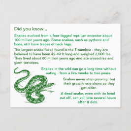 おもしろいと興味深いスネークの事実 ポストカード