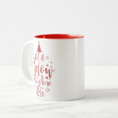 おもしろいどっか別の休日に雪を降らせる ツートーンマグカップ (正面左)