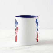 おもしろいなあなたの政府の足跡を減らして下さい マグカップ (中央)