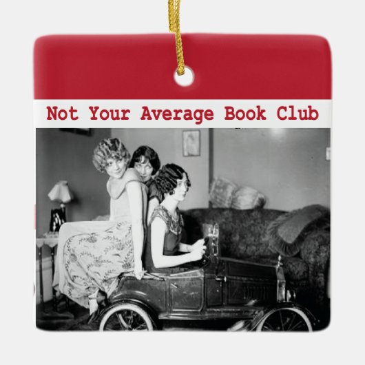 おもしろいないあなたの一般のブッククラブのヴィンテージの女性 セラミックオーナメント (正面)
