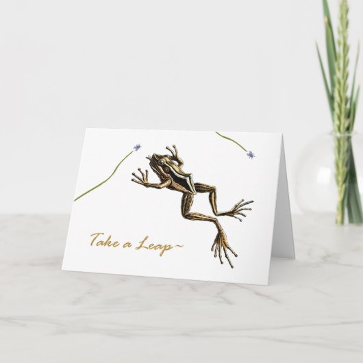 おもしろいなうるう年の誕生日、ヴィンテージのカエル カード (正面)