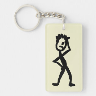 おもしろいなうわの空の棒の姿Keychain キーホルダー