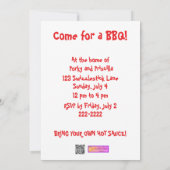 おもしろいなおびえさせていた漫画のブタBBQのパーティの招待状 招待状 (裏面)