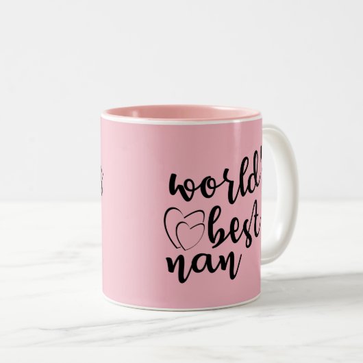 おもしろいなお母さんは-世界で最も最高のなナンのマグ-ピンクのマグを引用します ツートーンマグカップ (正面右)