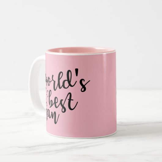 おもしろいなお母さんは-世界で最も最高のなナンのマグ-ピンクのマグを引用します ツートーンマグカップ (正面左)