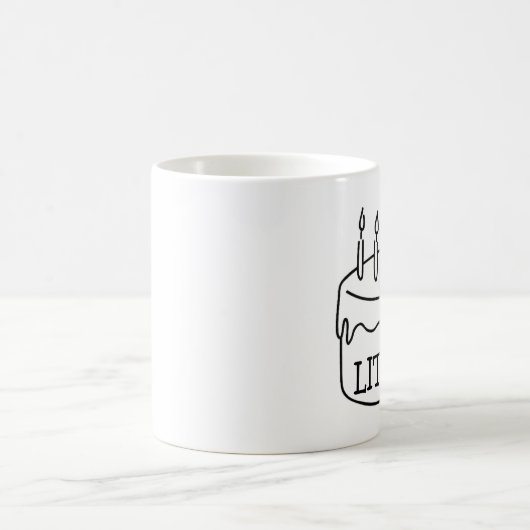 おもしろいなお誕生日ケーキの蝋燭はベストセラーafをつけました コーヒーマグカップ (中央)