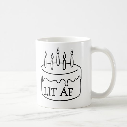 おもしろいなお誕生日ケーキの蝋燭はベストセラーafをつけました コーヒーマグカップ (右)