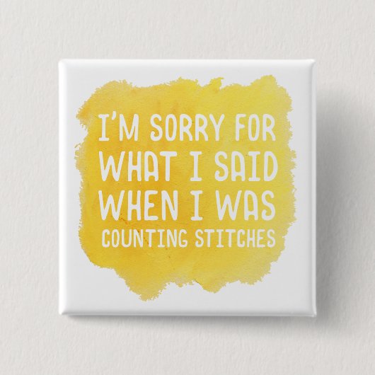 おもしろいなかぎ針編みステッチ 缶バッジ (正面)