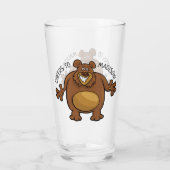 おもしろいなくまのカスタムな文字のパイントガラス タンブラーグラス (裏面)