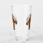 おもしろいなくまのカスタムな文字のパイントガラス タンブラーグラス (左)