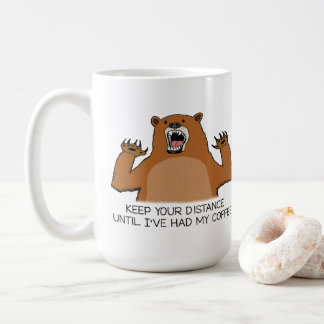 おもしろいなくまはコーヒーの前にどう猛です コーヒーマグカップ