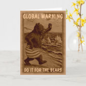 おもしろいなくま カード (黄色い花)