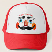 おもしろいなくるみ割りの戦わない兵隊の顔の漫画 キャップ (正面)