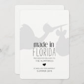 おもしろいなこうのとり配達妊娠の発表 案内状 (正面/裏面)