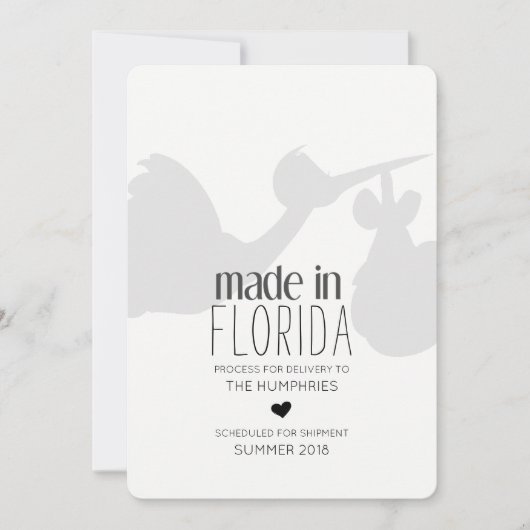 おもしろいなこうのとり配達妊娠の発表 案内状 (正面)