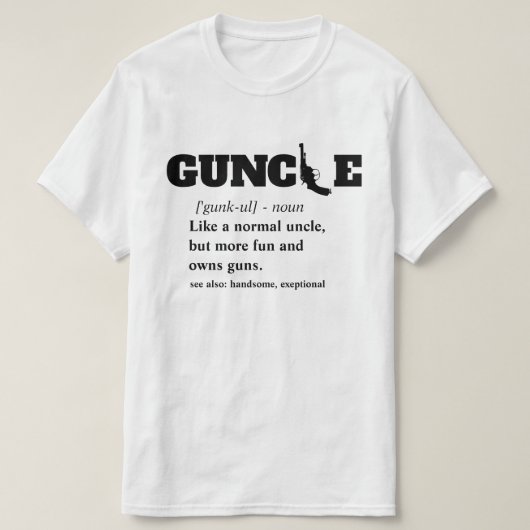 おもしろいなことわざ- Gun GUNcleのおもしろいな叔父さん Tシャツ (デザイン正面)