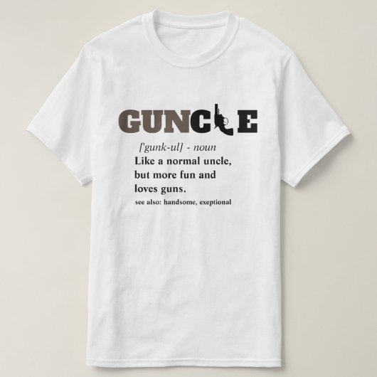 おもしろいなことわざ- Gun GUNcleのおもしろいな叔父さん Tシャツ (デザイン正面)