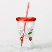 おもしろいなさくらんぼの冗談の漫画 アクリルタンブラー (裏面)