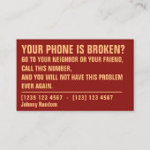 おもしろいなしゃれの文字カバー 名刺 (正面)