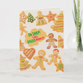 おもしろいなしゃれ私はパンの人々のジンジャーブレッドのクリスマスを見ます シーズンカード (正面)