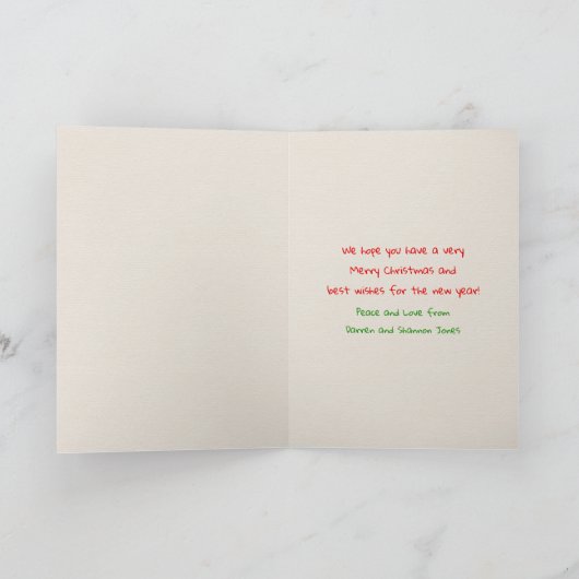 おもしろいなしゃれ私はパンの人々のジンジャーブレッドのクリスマスを見ます シーズンカード (内部)