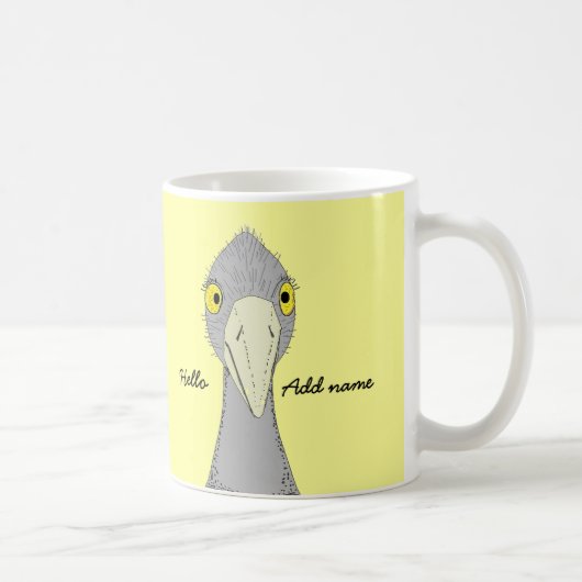 おもしろいなだちょうのマグは名前を加えます コーヒーマグカップ (右)