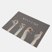 おもしろいなだちょうの水彩画|の歓迎 ドアマット (アングル)