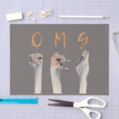 おもしろいなだちょうの鳥の水彩画のイラストレーション| OMG 薄葉紙 (クラフト)