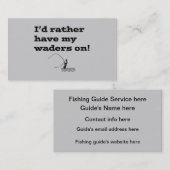 おもしろいなはえの魚釣り; 私にむしろ私のwadersがあります! 名刺 (正面/裏面)