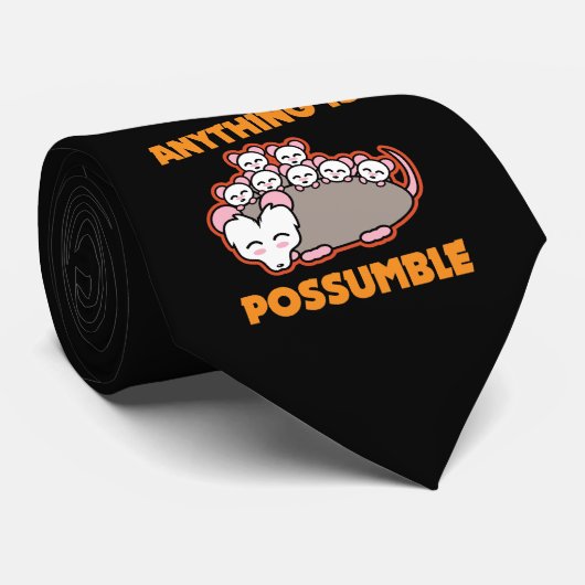おもしろいなふくろねずみのふくろねずみのしゃれは何でもPossumbleです ネクタイ (ロール)