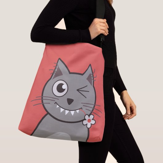 おもしろいなまばたきの漫画の子猫猫 クロスボディバッグ (クローズアップ)