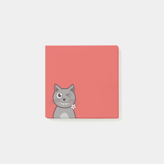 おもしろいなまばたきの漫画の子猫猫 ポストイット (正面)