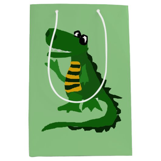 おもしろいなわに芸術のギフトバッグ ミディアムペーパーバッグ (正面)