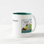 おもしろいなわに隠し場所のGeocachingの名前をカスタムするのマグ ツートーンマグカップ (正面右)