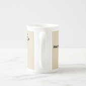 おもしろいなアイススケートのウサギ ボーンチャイナマグカップ (裏面)