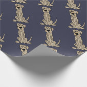 おもしろいなアイリッシュ・ウルフハウンドの小犬の芸術 ラッピングペーパー (角)