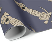 おもしろいなアイリッシュ・ウルフハウンドの小犬の芸術 ラッピングペーパー (ロールコーナー)