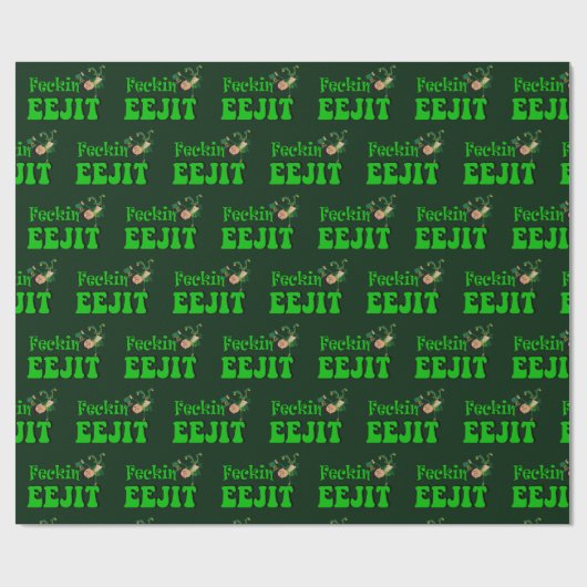 おもしろいなアイルランドの失礼な侮辱のfeckinのeejit ラッピングペーパー (フラット)